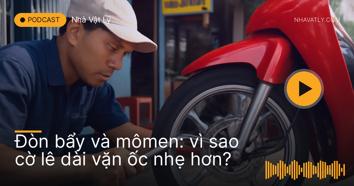 Thợ sửa xe vặn ốc bánh xe bằng cờ lê dài ở tiệm vỉa hè